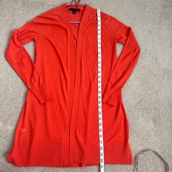 Ann Taylor Petite Orange Open Front Cardigan Sweater XSP - Picture 7 of 7